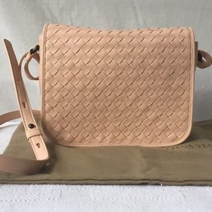 Bottega Veneta Small Woven Flap Crossbody Bag